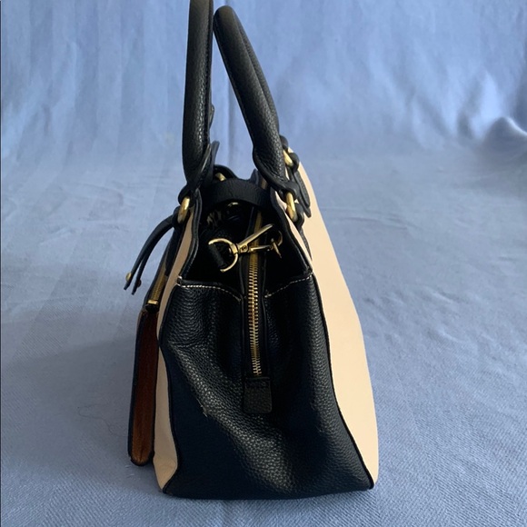 Nine West Black, Cream, and Brown Satchel - Picture 3 of 4